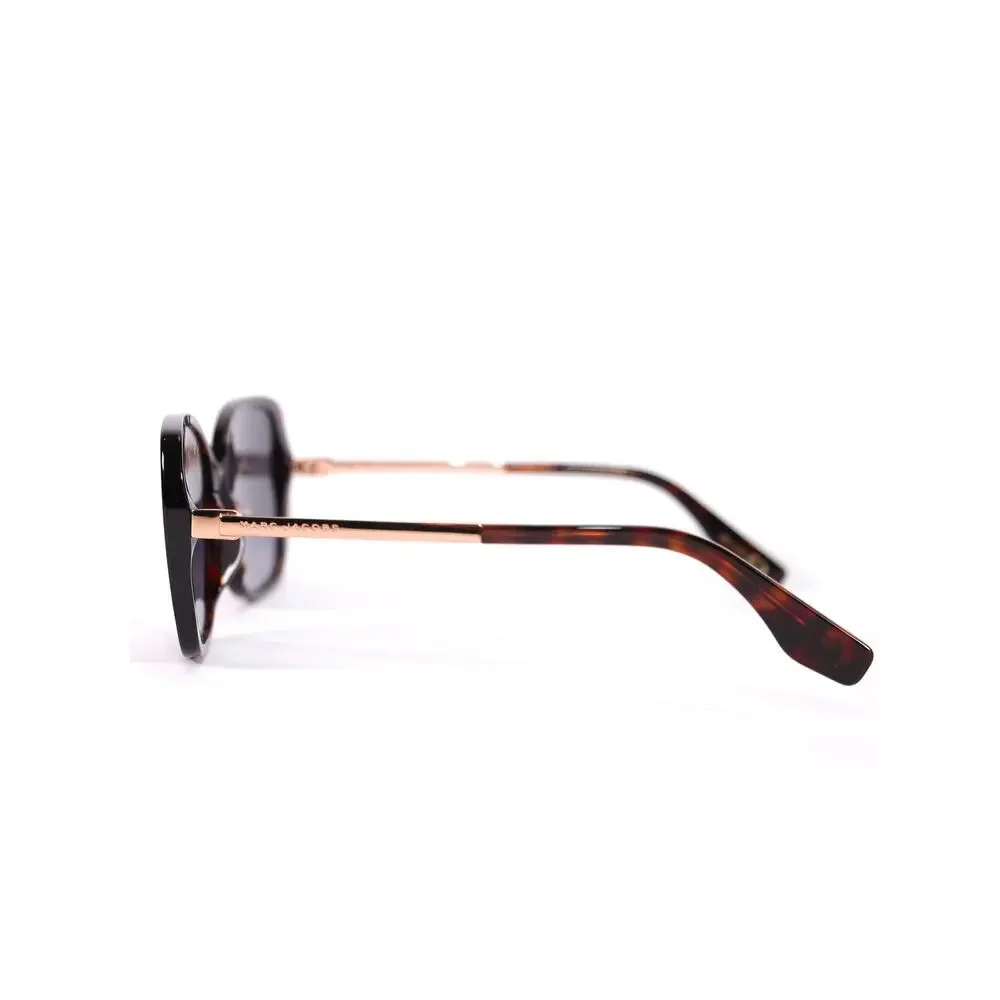 Marc Jacobs Womens Oval Butterfly Sunglasses-Black Brown Tortoise/Dark Grey-NWT